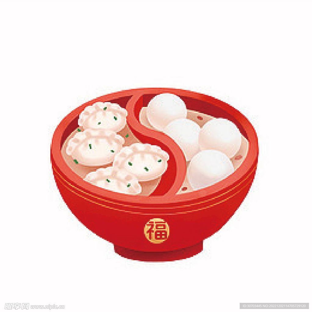 碗里的白色湯圓