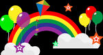 云朵气球和彩虹风筝