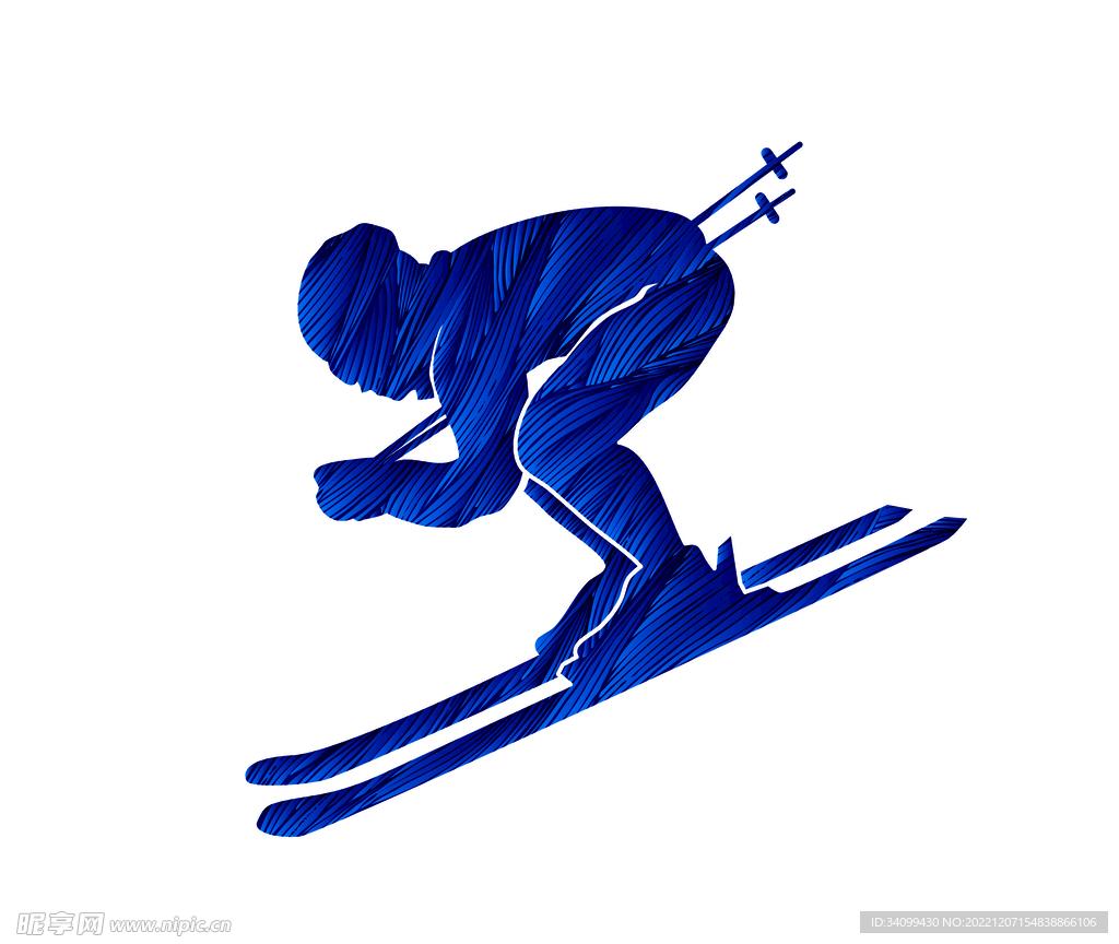 滑雪人物剪影