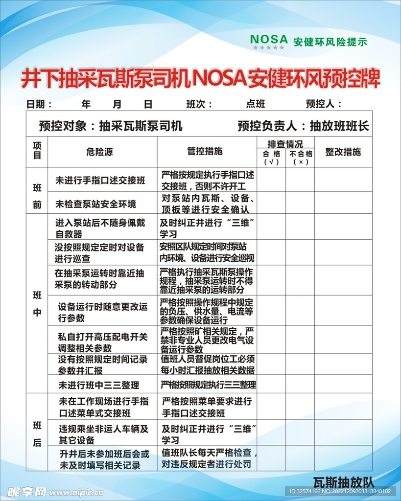 瓦斯司機風險預控
