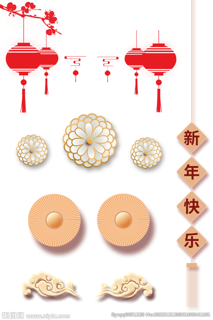新年喜庆春节中国风素材节日红色