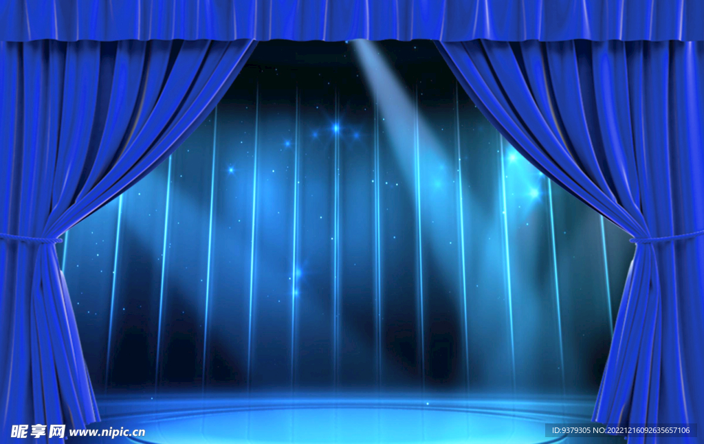 舞台蓝色幕布背景