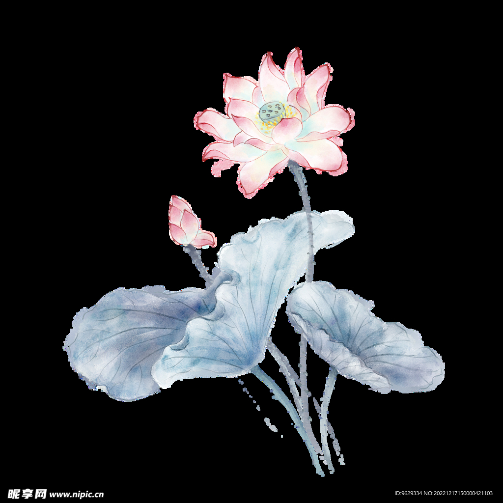 水墨畫 荷花