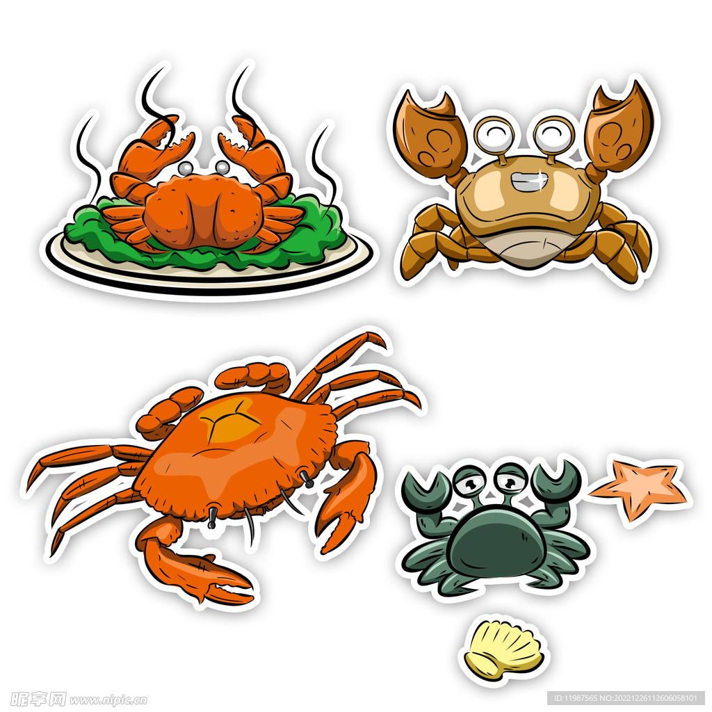 螃蟹海蟹大闸蟹沙滩大海特产美食