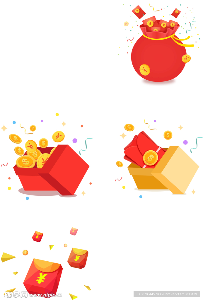 紅色袋子和紅包