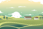 农业绿色背景插画