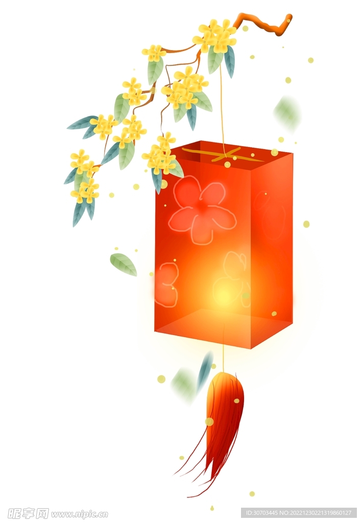 燈籠和樹葉