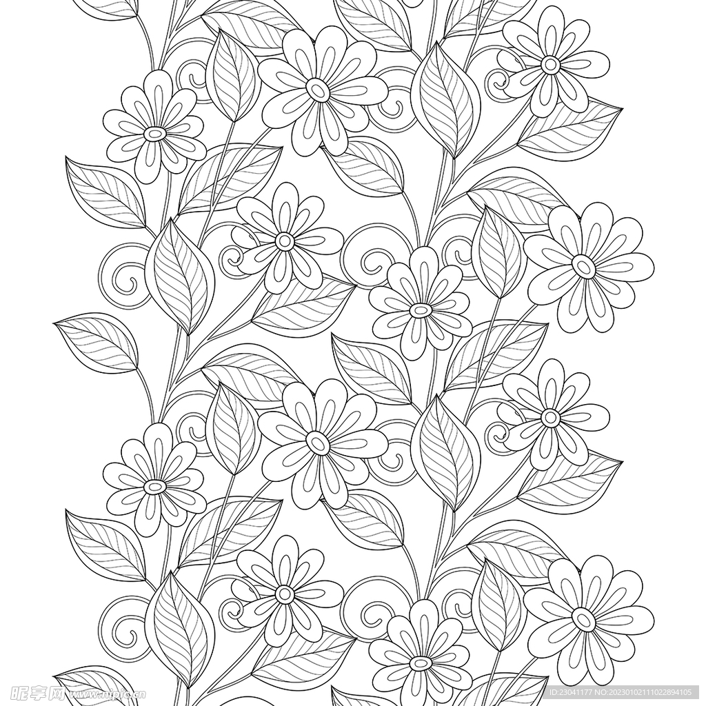 線條花