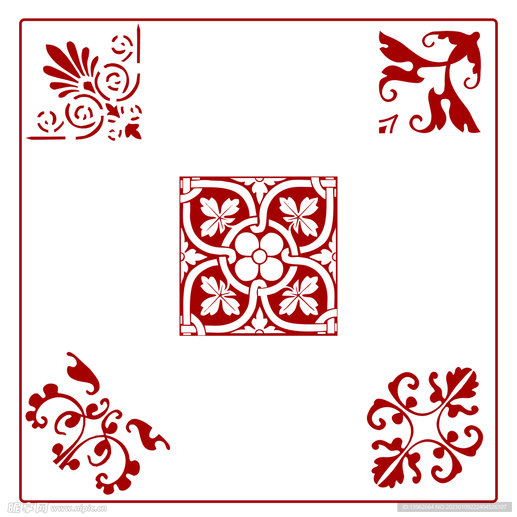 中式古风花纹素材