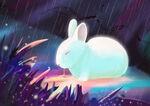 手绘可爱兔子背景插画PSD