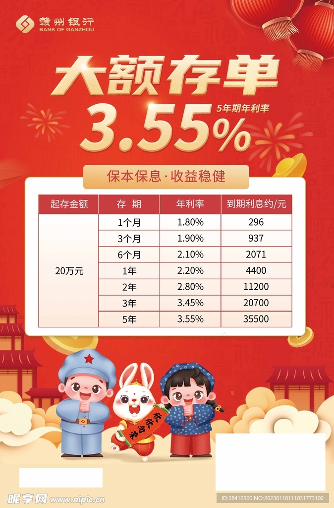 银行宣传  春节素材 兔年单页