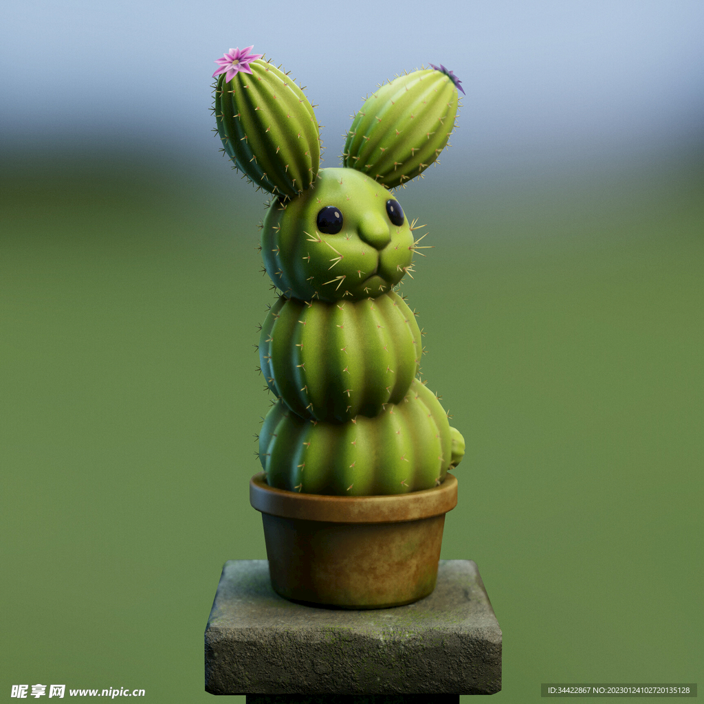 创意仙人球兔兔