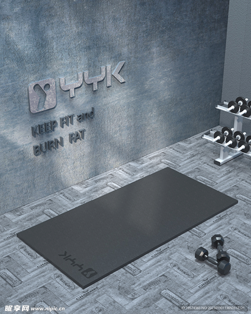 C4D模型健身房间