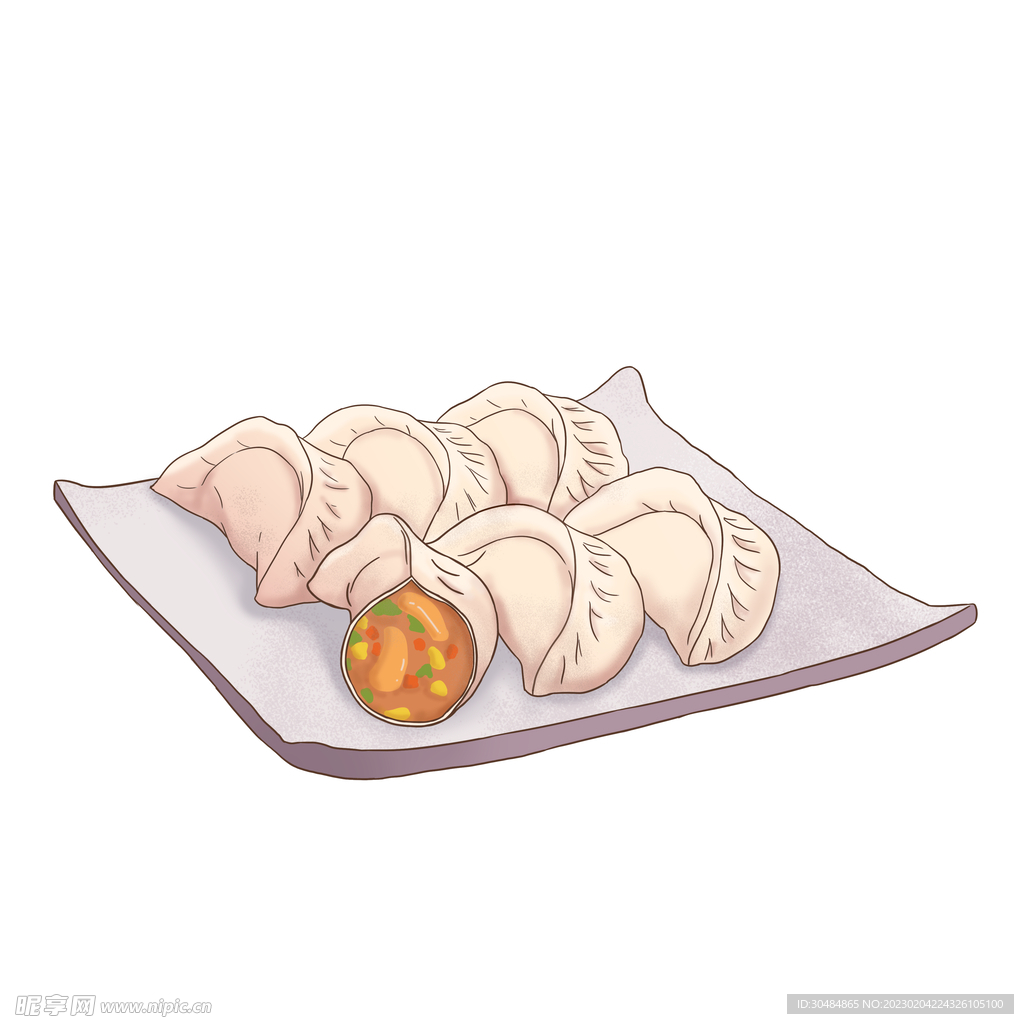 水饺插画素材