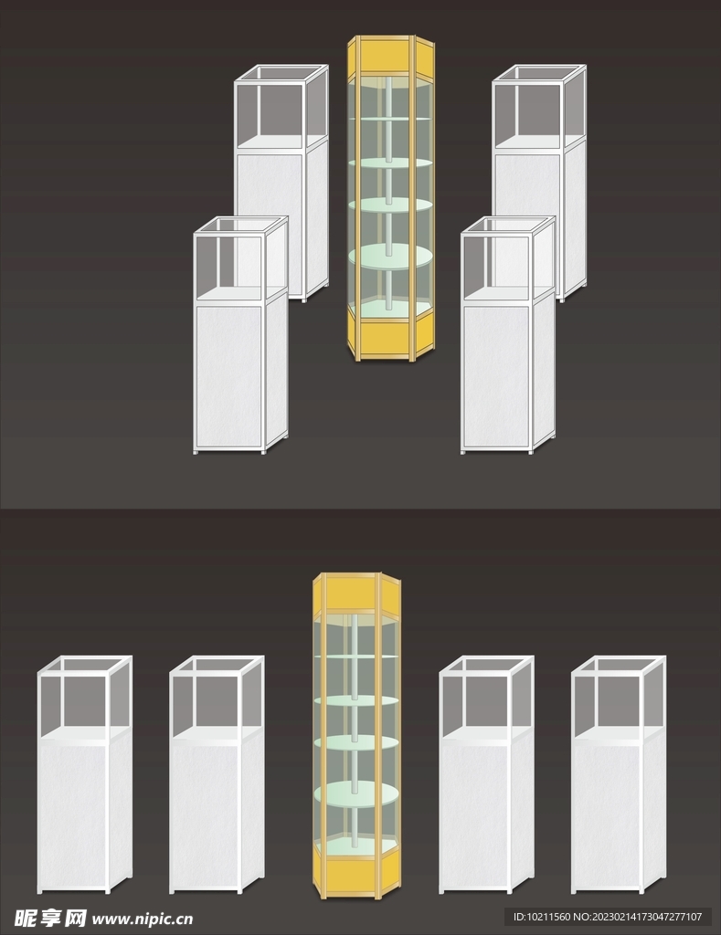 展柜矢量效果图