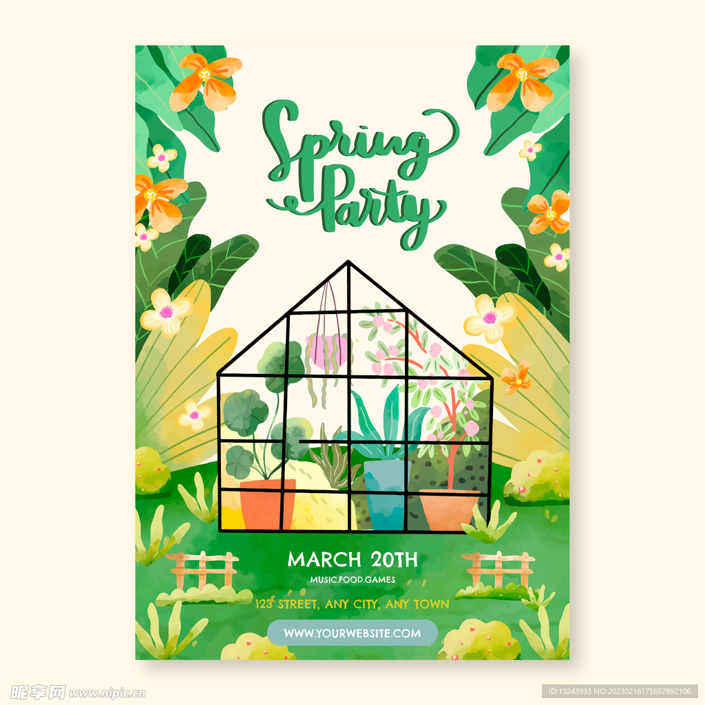 春天来了春季活动促销海报图片