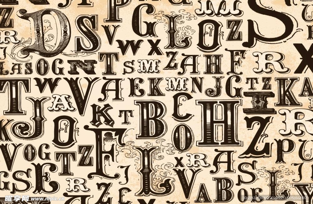 欧式复古英文字母