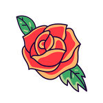 红色玫瑰花矢量插图