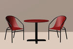 红色圆桌子椅子3D模型