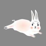 白色兔子小清新元素简笔画矢量图