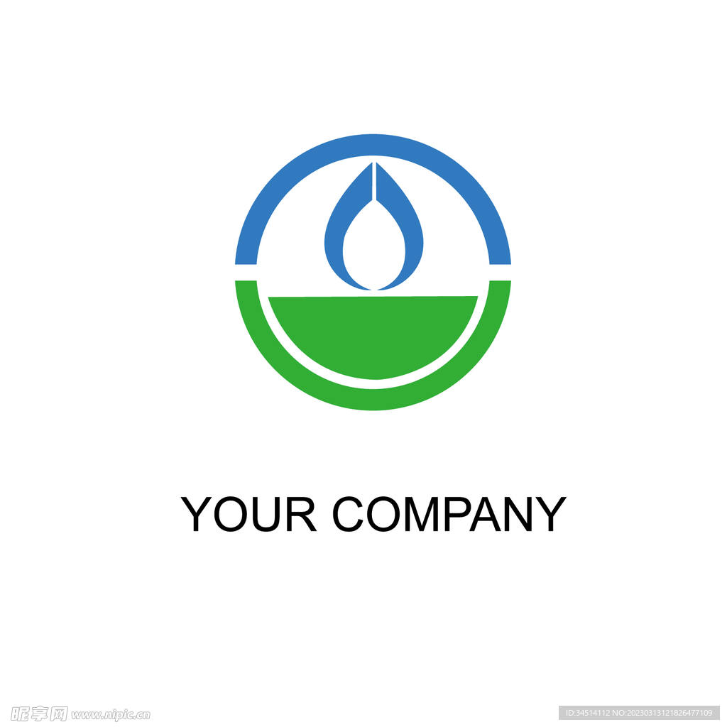 蓝天绿水logo设计