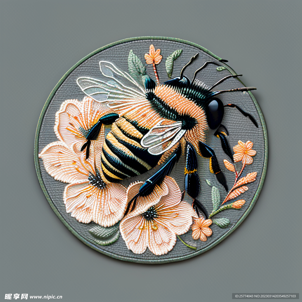 蜜蜂刺繡