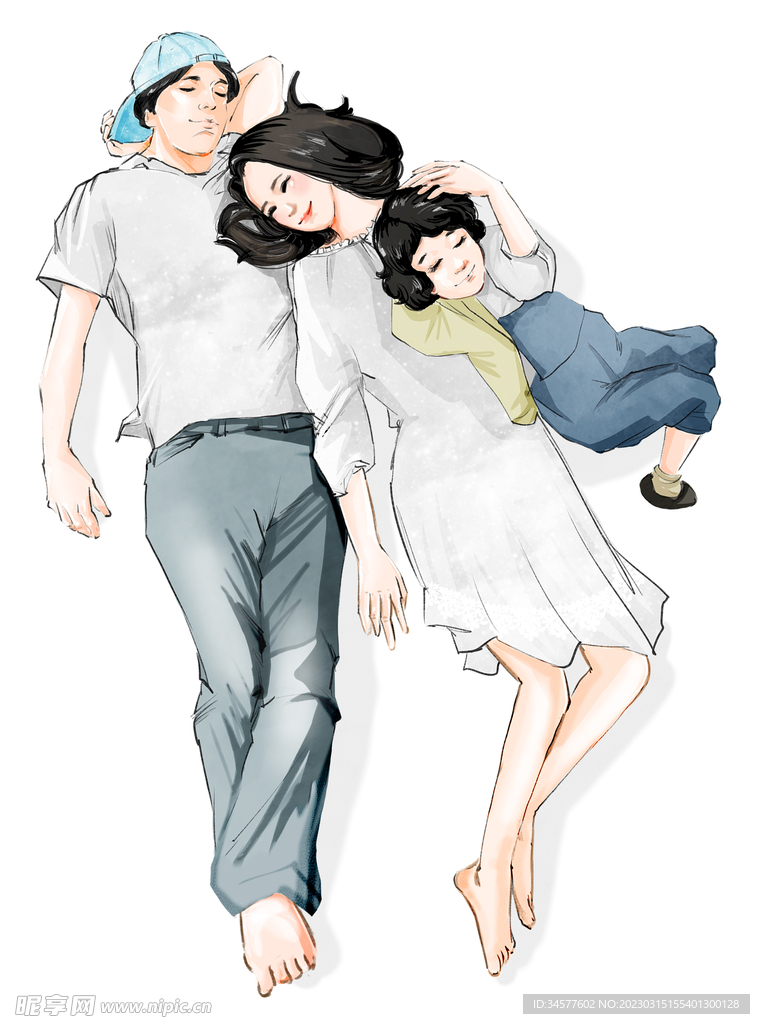 漫畫一家三口