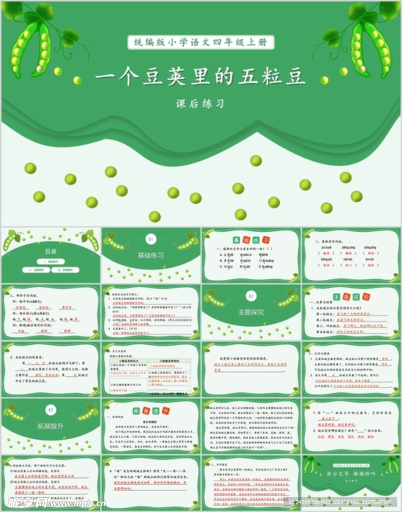 一個豆莢里的五粒豆