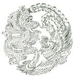 中国龙图案龙剪影龙剪纸设计