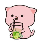 小猪喝果汁