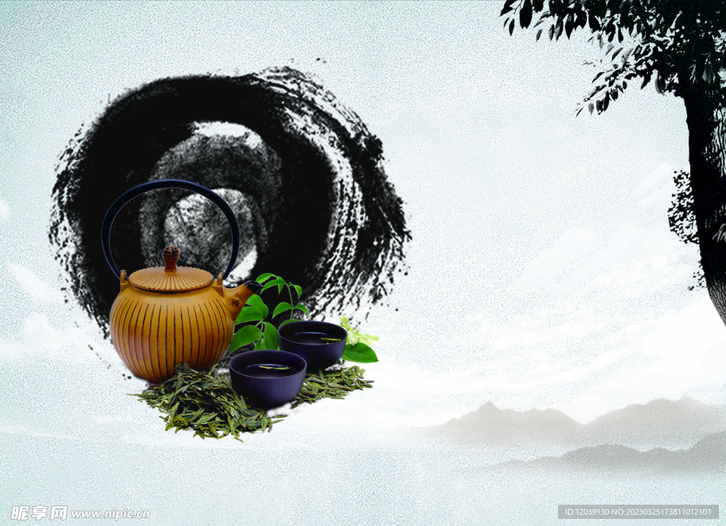传统文化茶叶茶壶背景