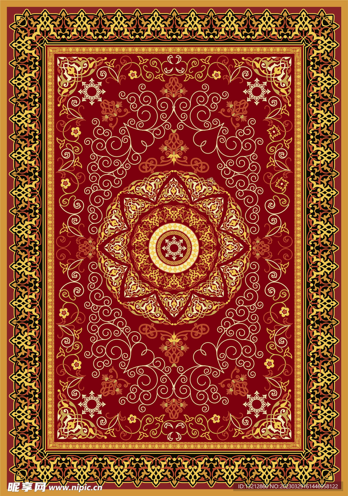 复古民族风地毯花纹