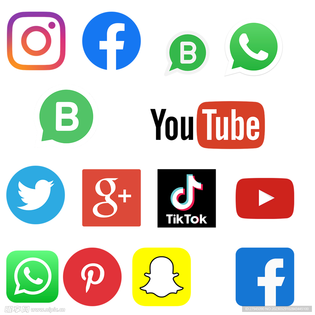 各种国外社交平台logo图标