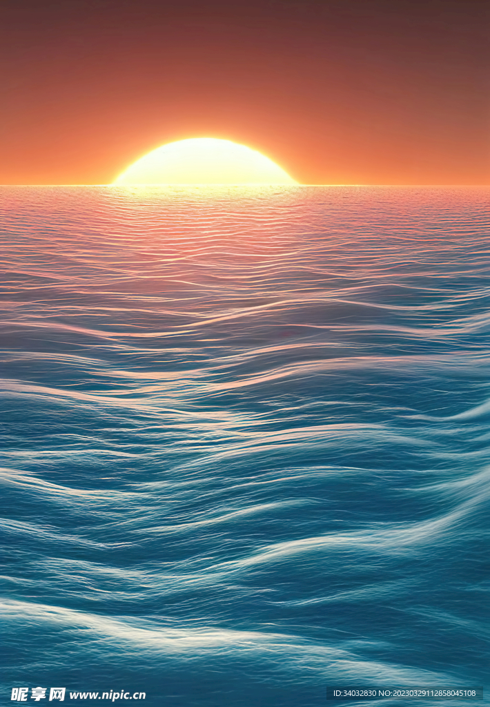 海面夕阳