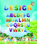 幼儿园展板字母背景