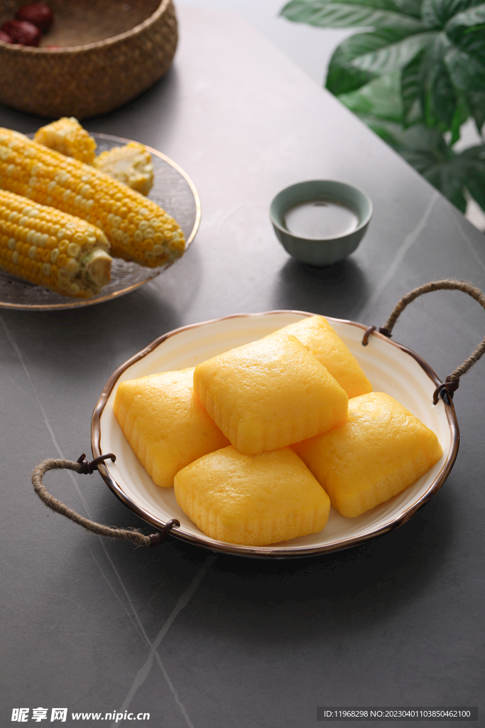 玉米方糕 美食摄影