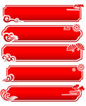 中国红传统素材 祥云边框线条标