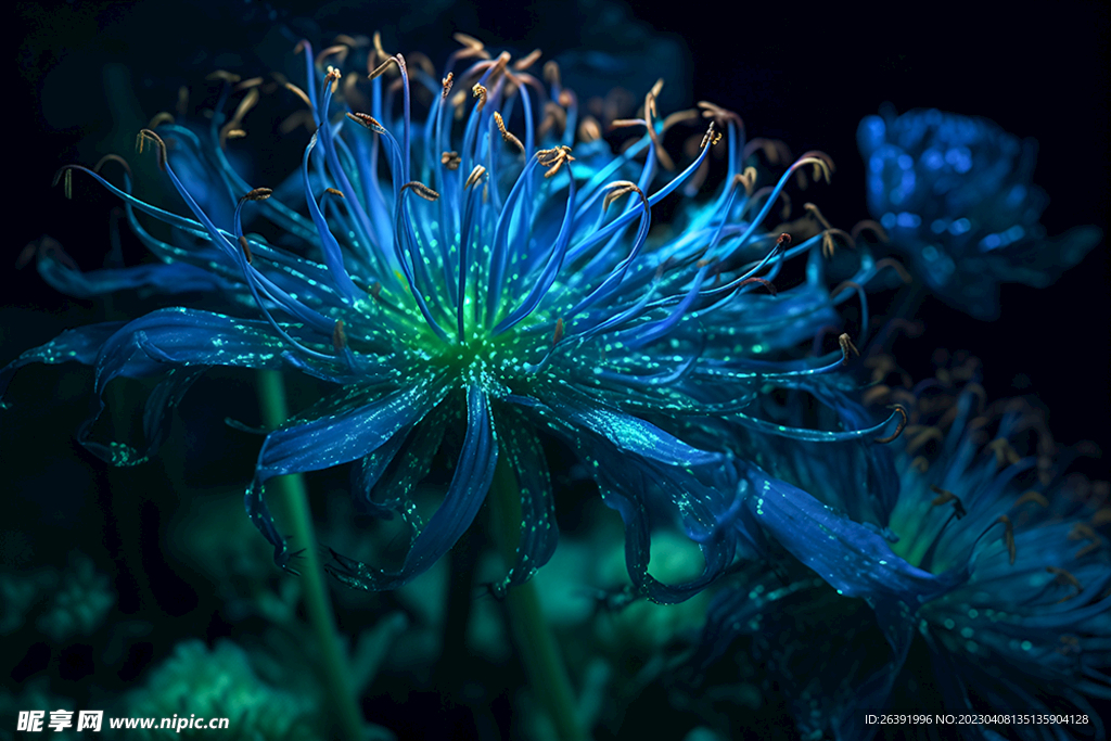 蓝色的蜘蛛菊