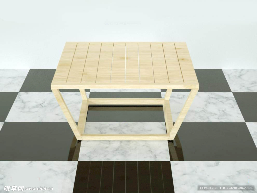  C4D模型木头桌子
