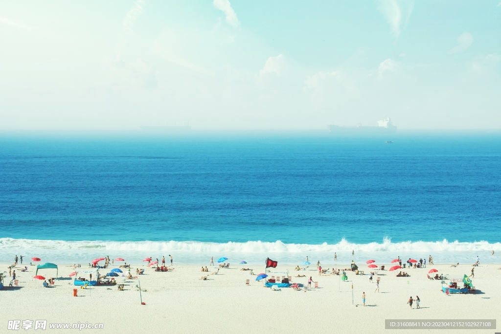 夏天海浪沙灘 