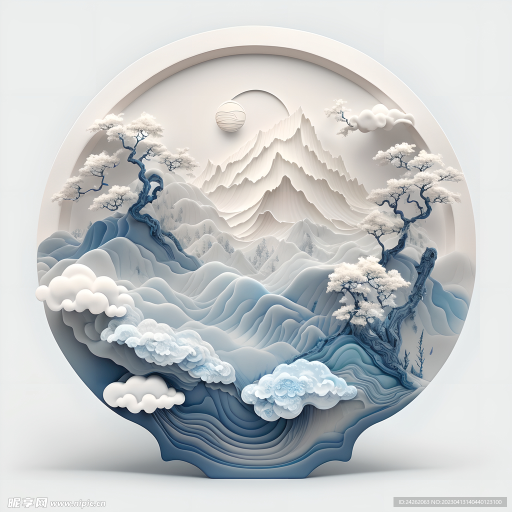 3D立体山水装饰画