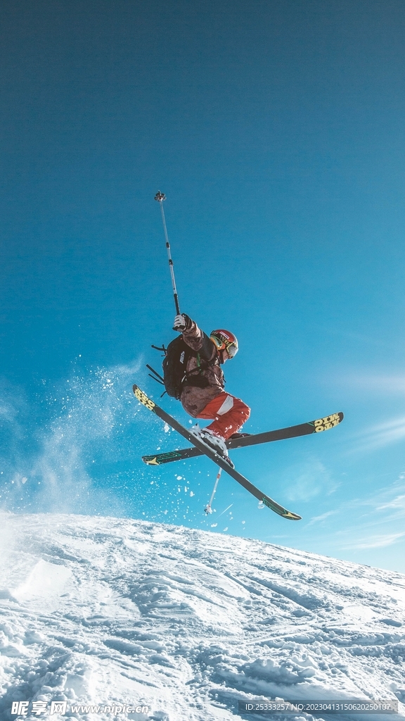 滑雪跃起图片
