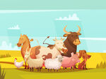 奶牛动物插画
