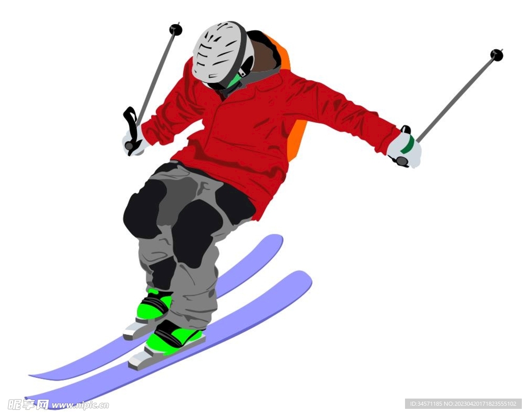 卡通滑雪素材