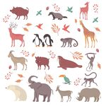 野生动物 卡通形象 
