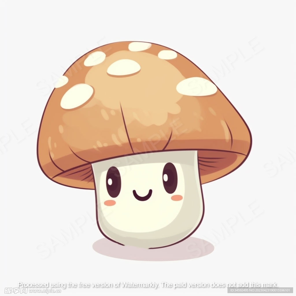 可爱的小蘑菇卡通插画