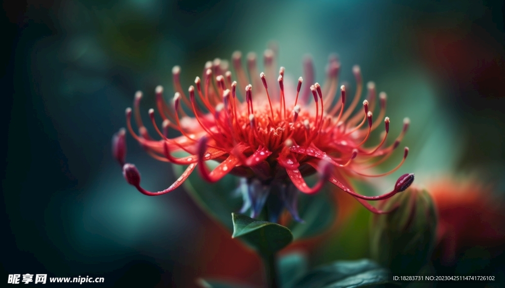 紅色筒瓣花植物