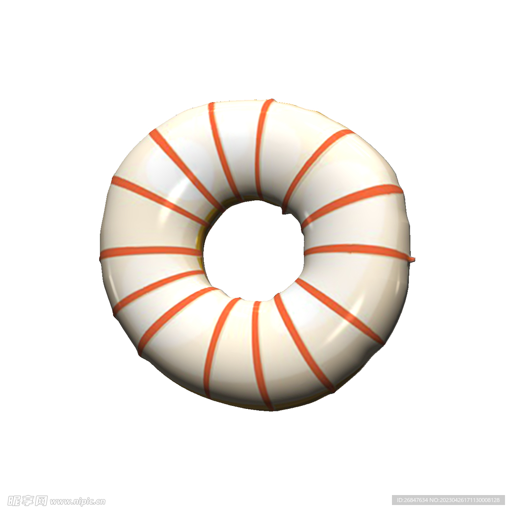 3D白色甜甜圈