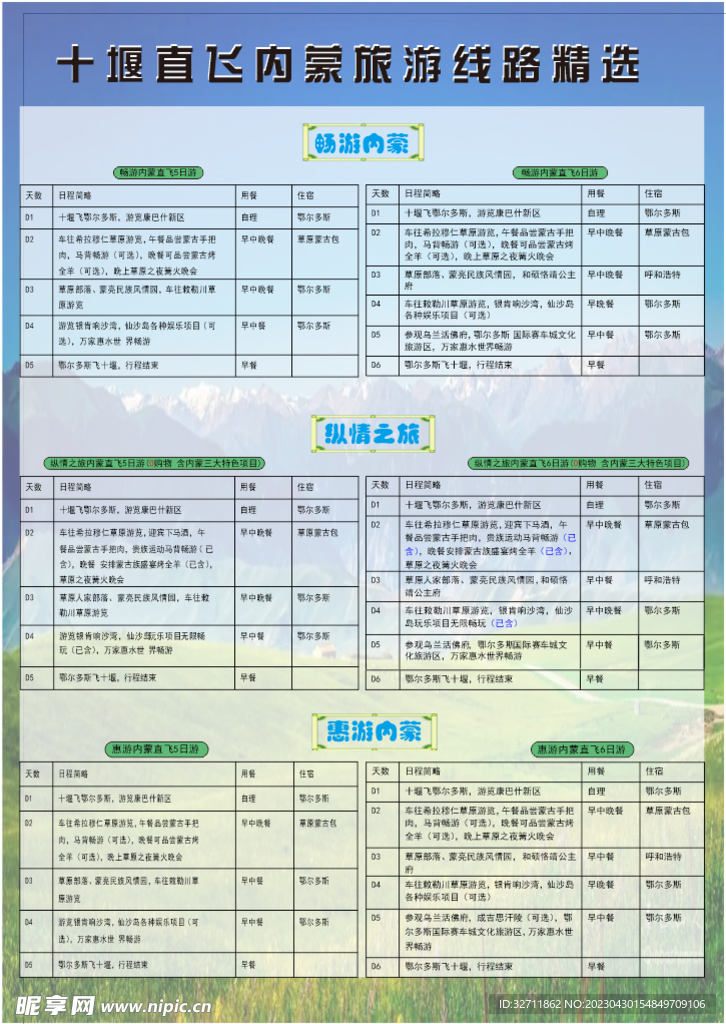內蒙游路 走進大草原 路線圖