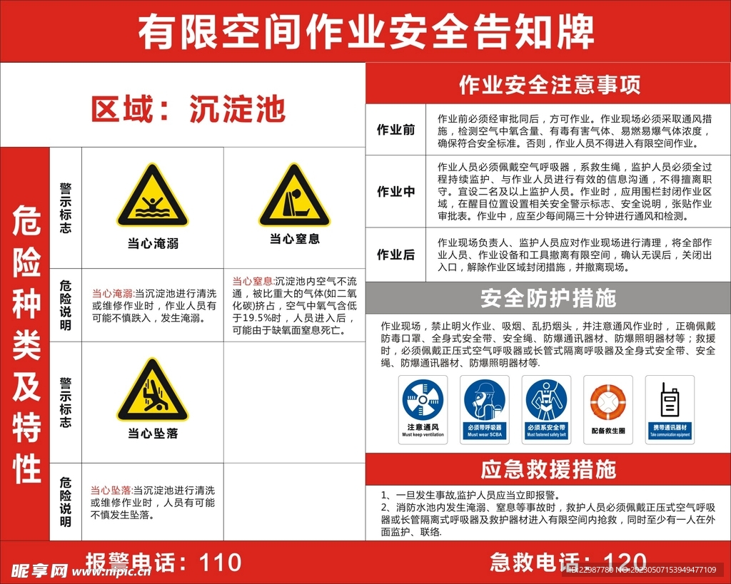 有限空间安全告知牌